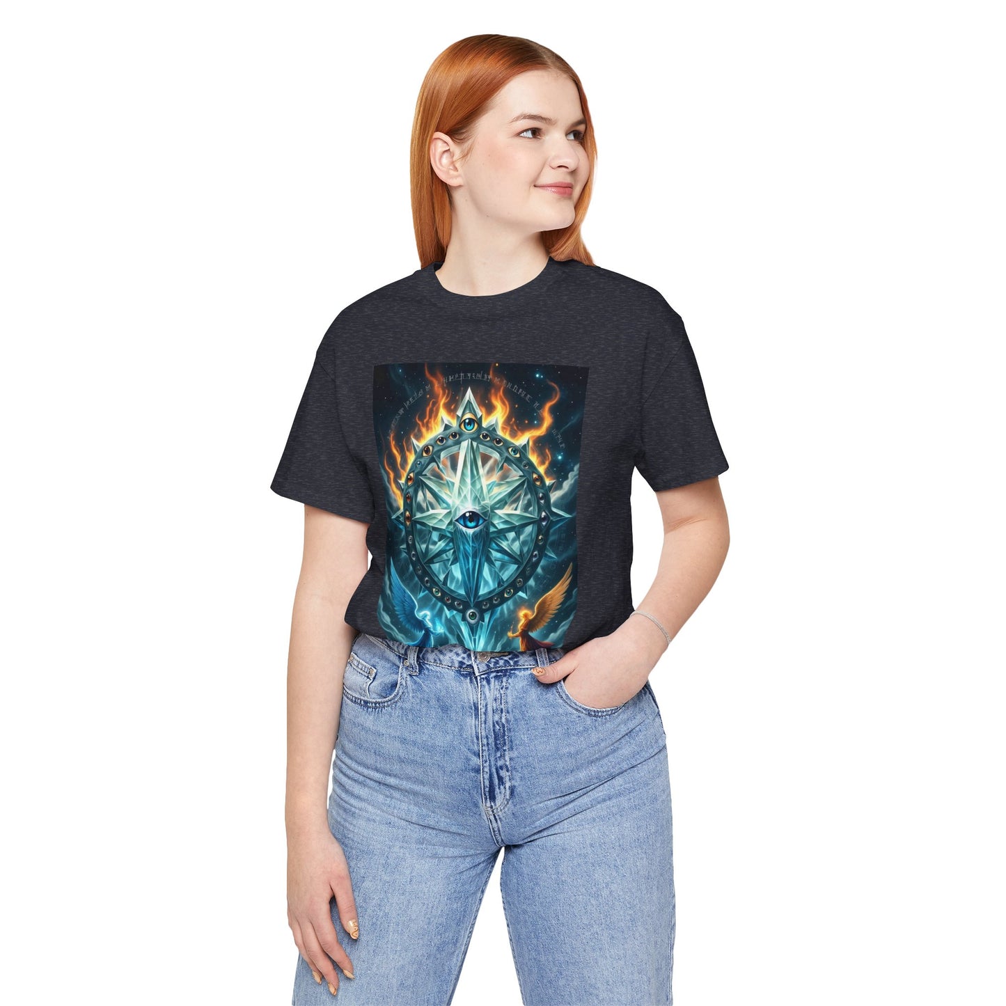 Mystical Compass Tee, Unisex Short Sleeve T-Shirt, Adventure Shirt, Boho Style Tee, Gift for Explorers, Casual Wear