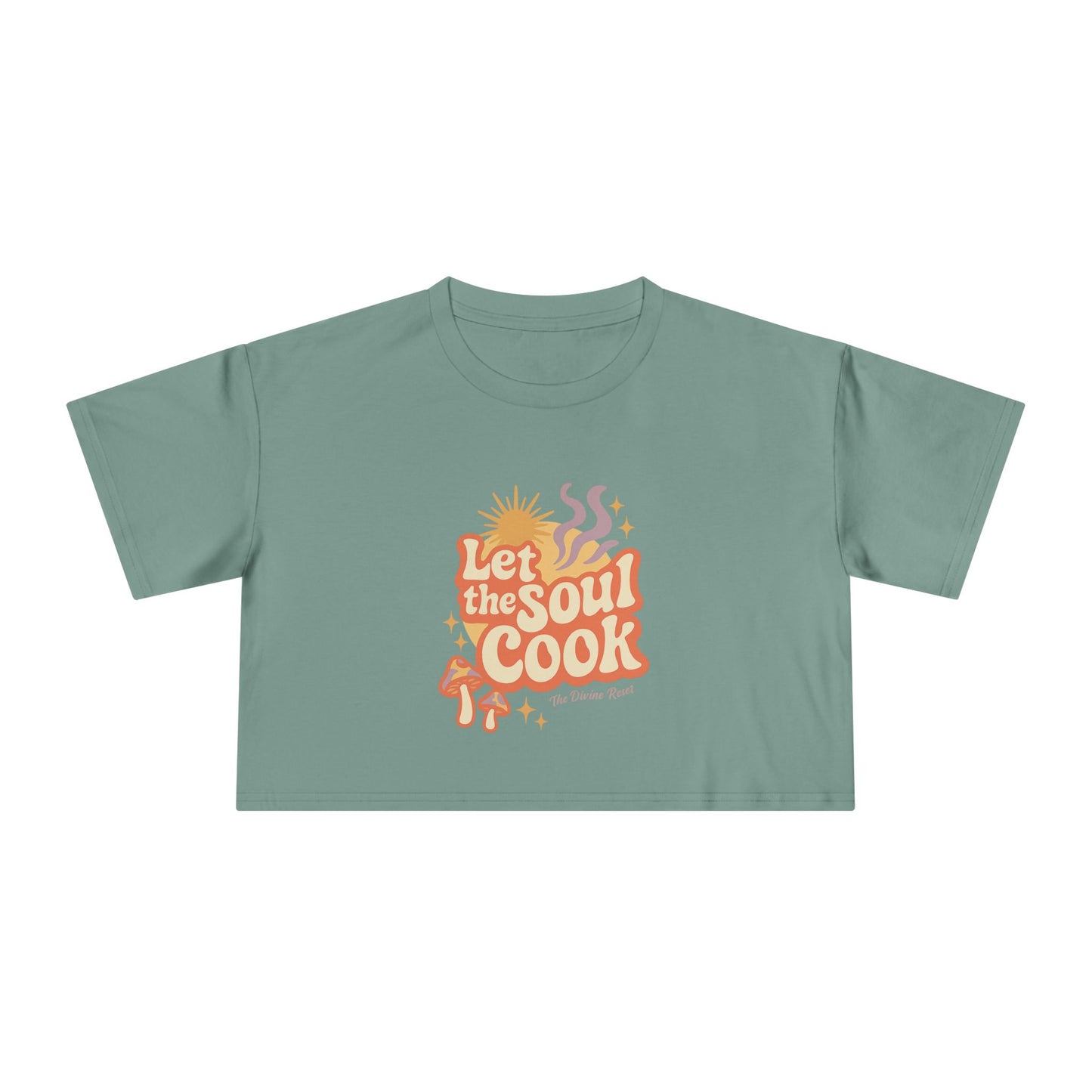 Soulful Cooking Women's Crop Tee, Inspirational Cooking Shirt, Stylish Foodie Top, Gift for Home Chefs, Summer Fashion T-Shirt