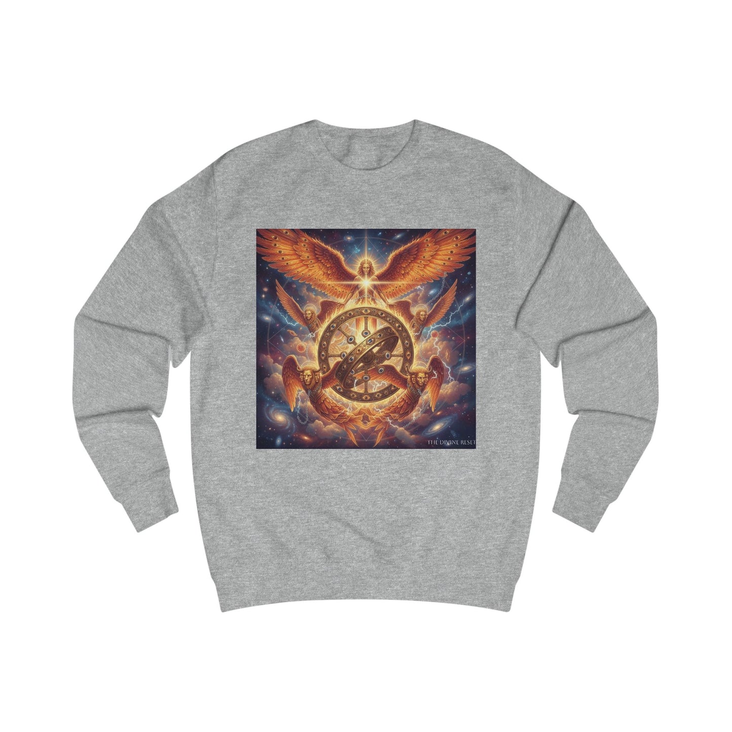Celestial Guardians Unisex Sweatshirt, Astrology Gift, Spiritual Apparel, Cosmic Art, Festival Fashion, Oversized Comfort