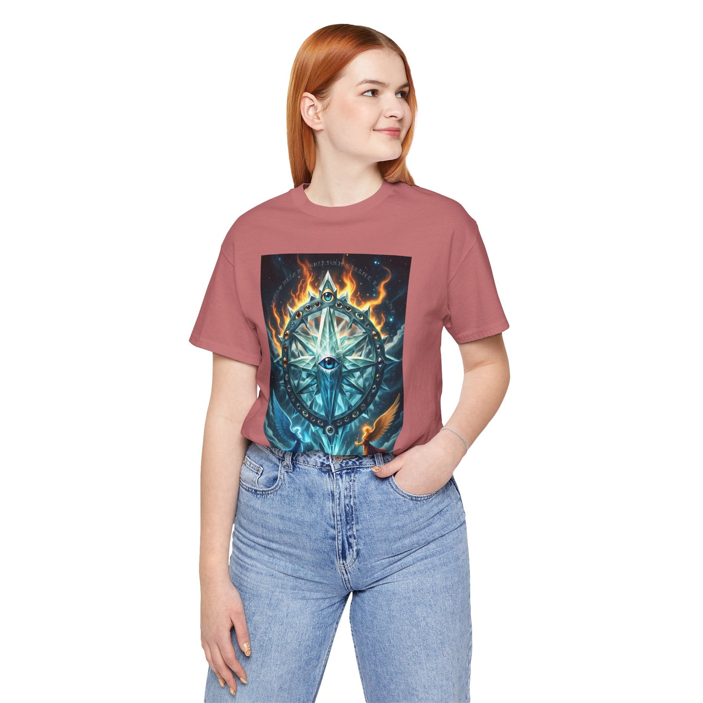 Mystical Compass Tee, Unisex Short Sleeve T-Shirt, Adventure Shirt, Boho Style Tee, Gift for Explorers, Casual Wear