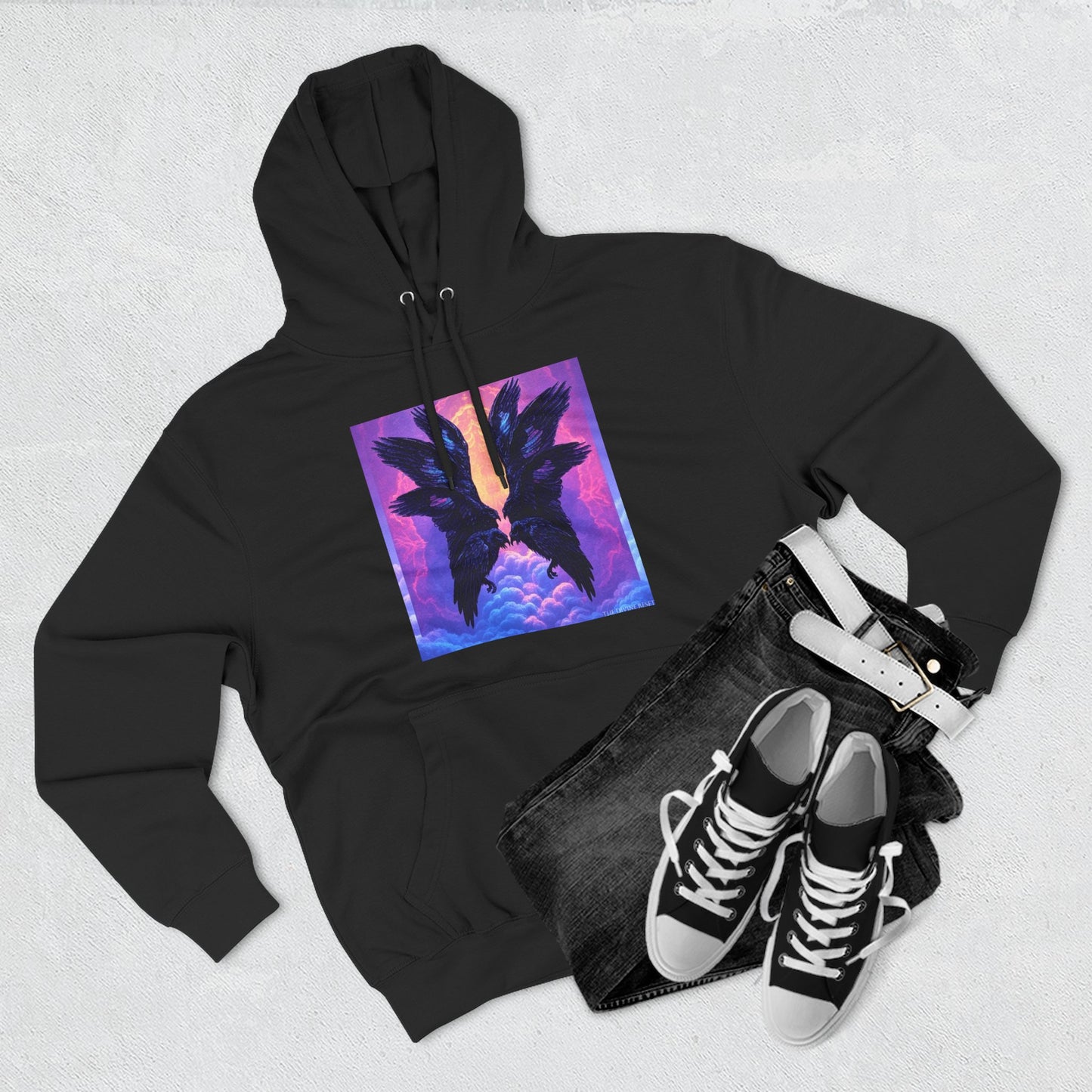 Ravens Ravens Ravens-Panel Fleece Hoodie, Cozy Hooded Sweatshirt, Unique Graphic Sweatshirt, Gift for Art Lovers, Casual Wear