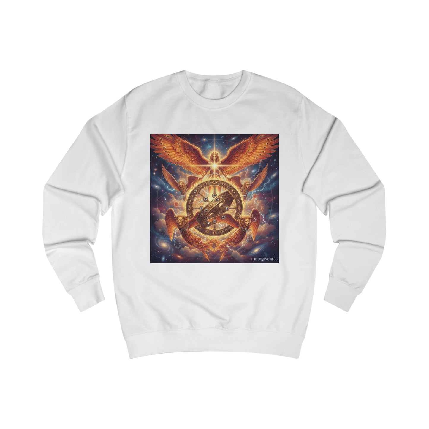 Celestial Guardians Unisex Sweatshirt, Astrology Gift, Spiritual Apparel, Cosmic Art, Festival Fashion, Oversized Comfort