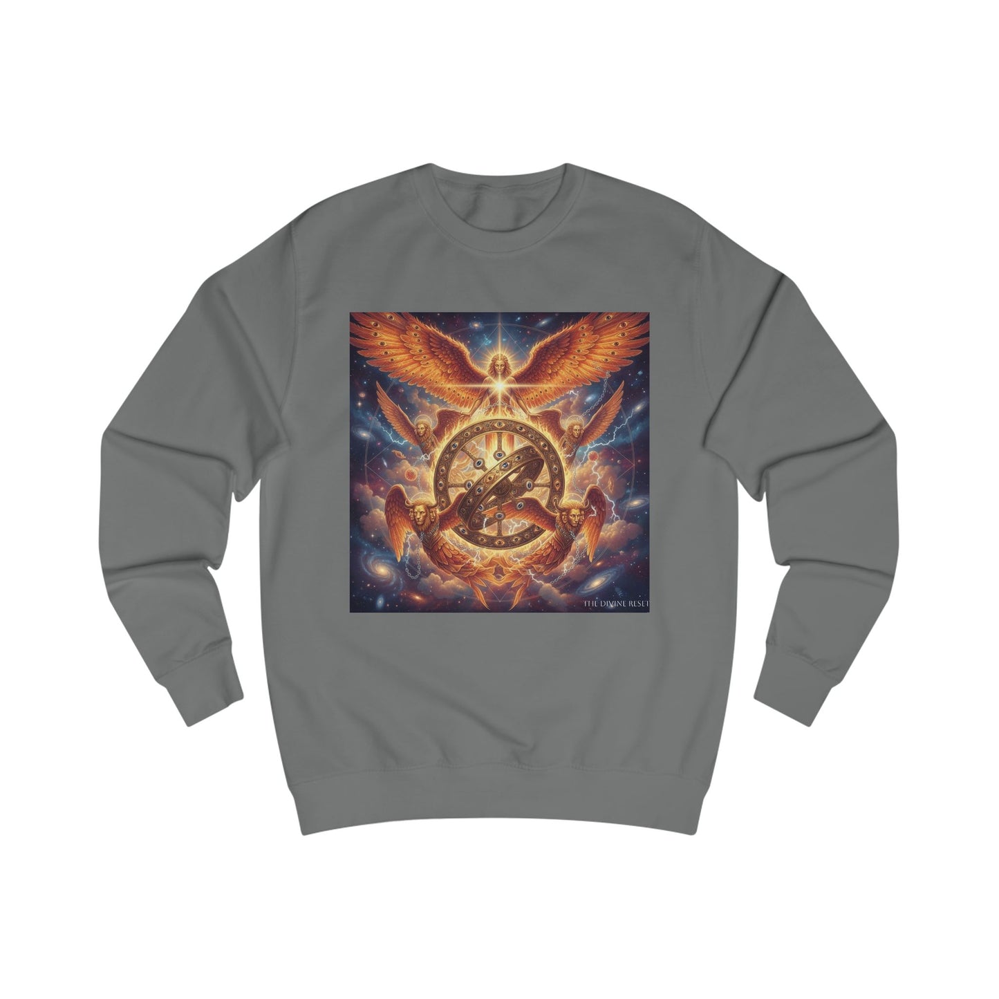 Celestial Guardians Unisex Sweatshirt, Astrology Gift, Spiritual Apparel, Cosmic Art, Festival Fashion, Oversized Comfort