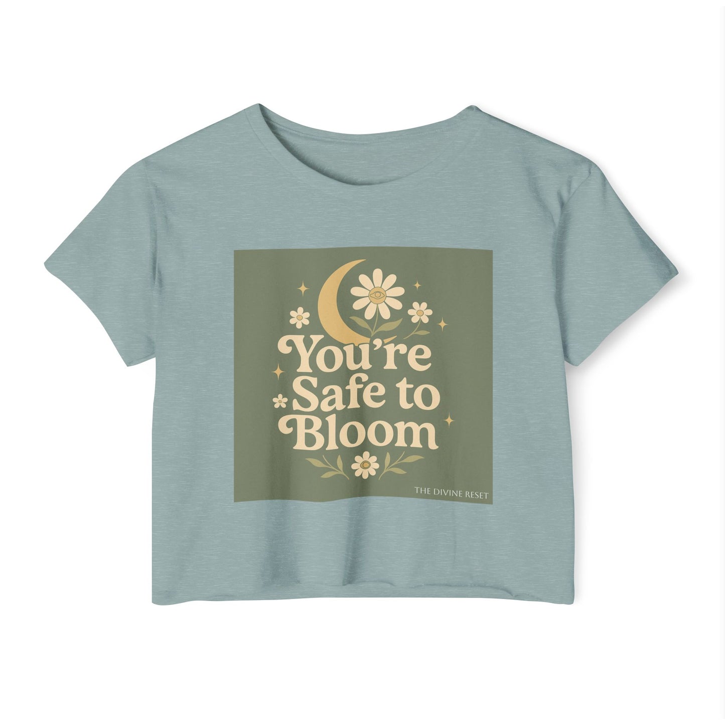 Safe to Bloom Women's Festival Crop Top, Boho Crop Tee, Summer Top, Festival Wear, Inspirational Shirt, Gift for Her