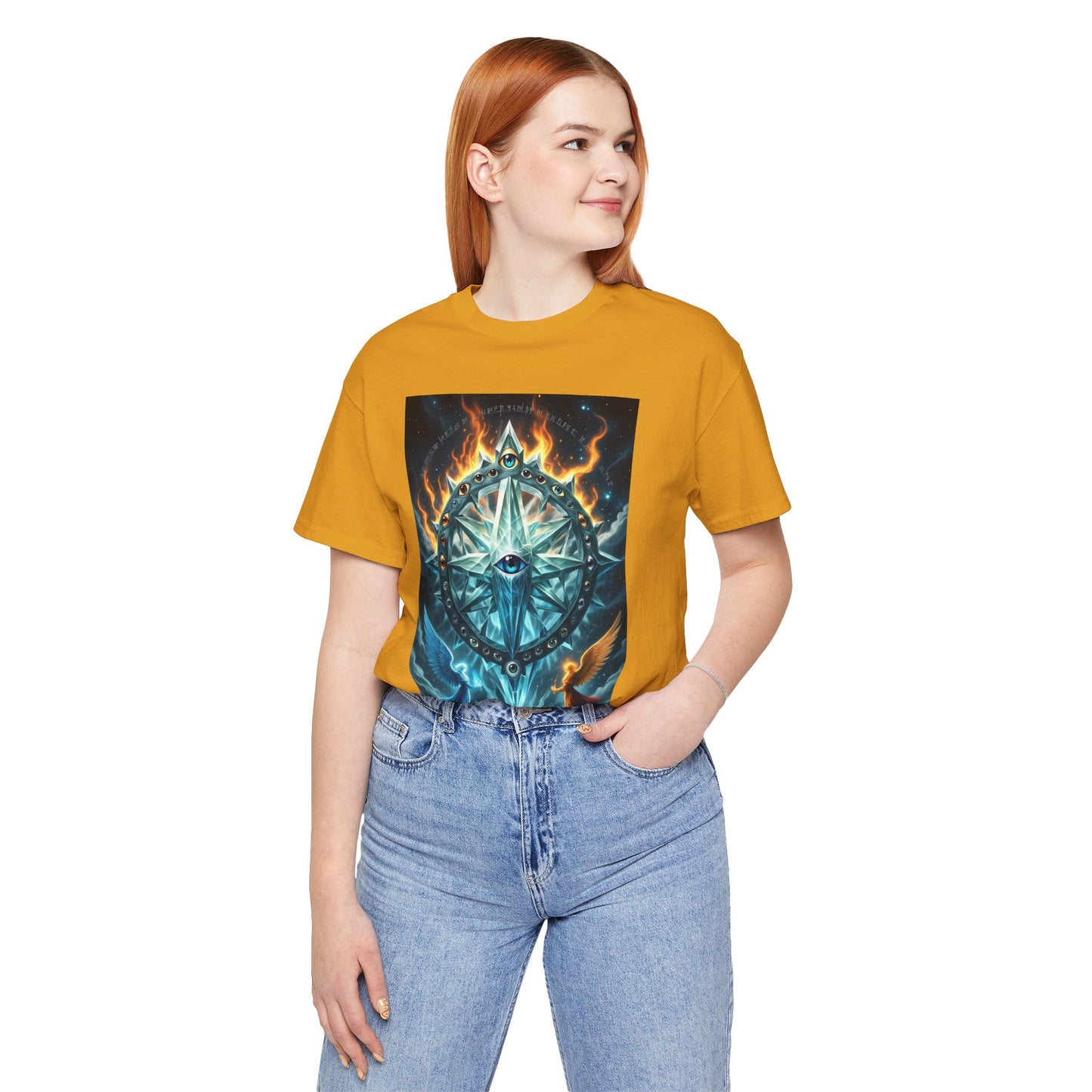 Mystical Compass Tee, Unisex Short Sleeve T-Shirt, Adventure Shirt, Boho Style Tee, Gift for Explorers, Casual Wear
