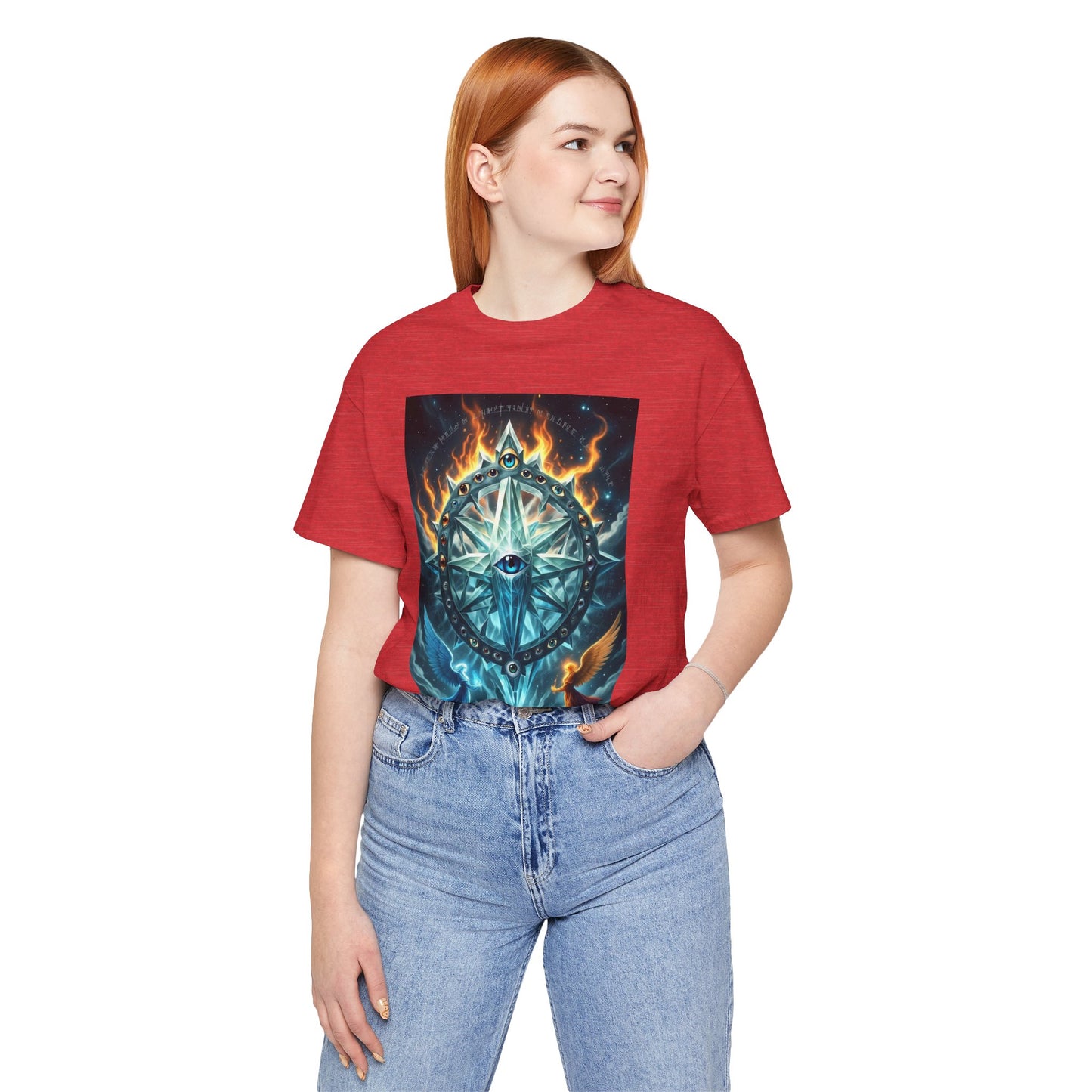 Mystical Compass Tee, Unisex Short Sleeve T-Shirt, Adventure Shirt, Boho Style Tee, Gift for Explorers, Casual Wear