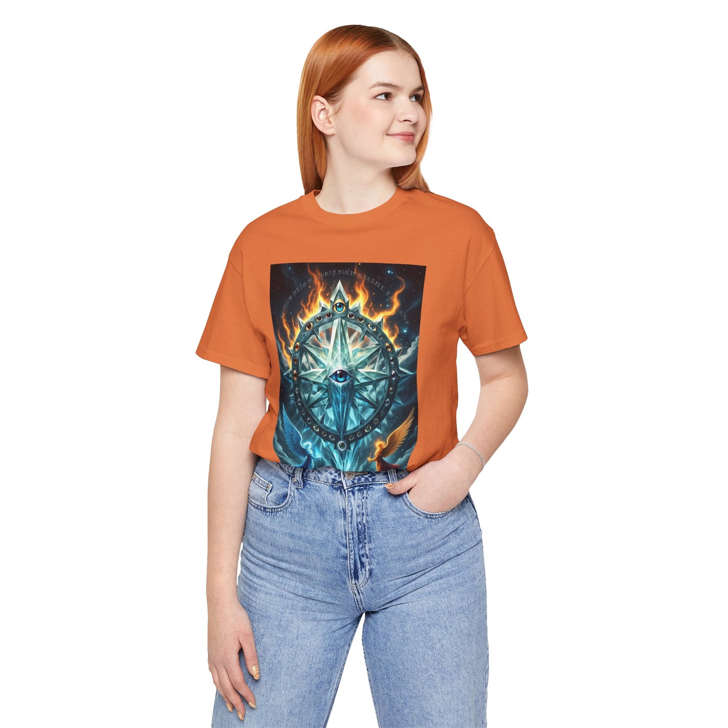 Mystical Compass Tee, Unisex Short Sleeve T-Shirt, Adventure Shirt, Boho Style Tee, Gift for Explorers, Casual Wear