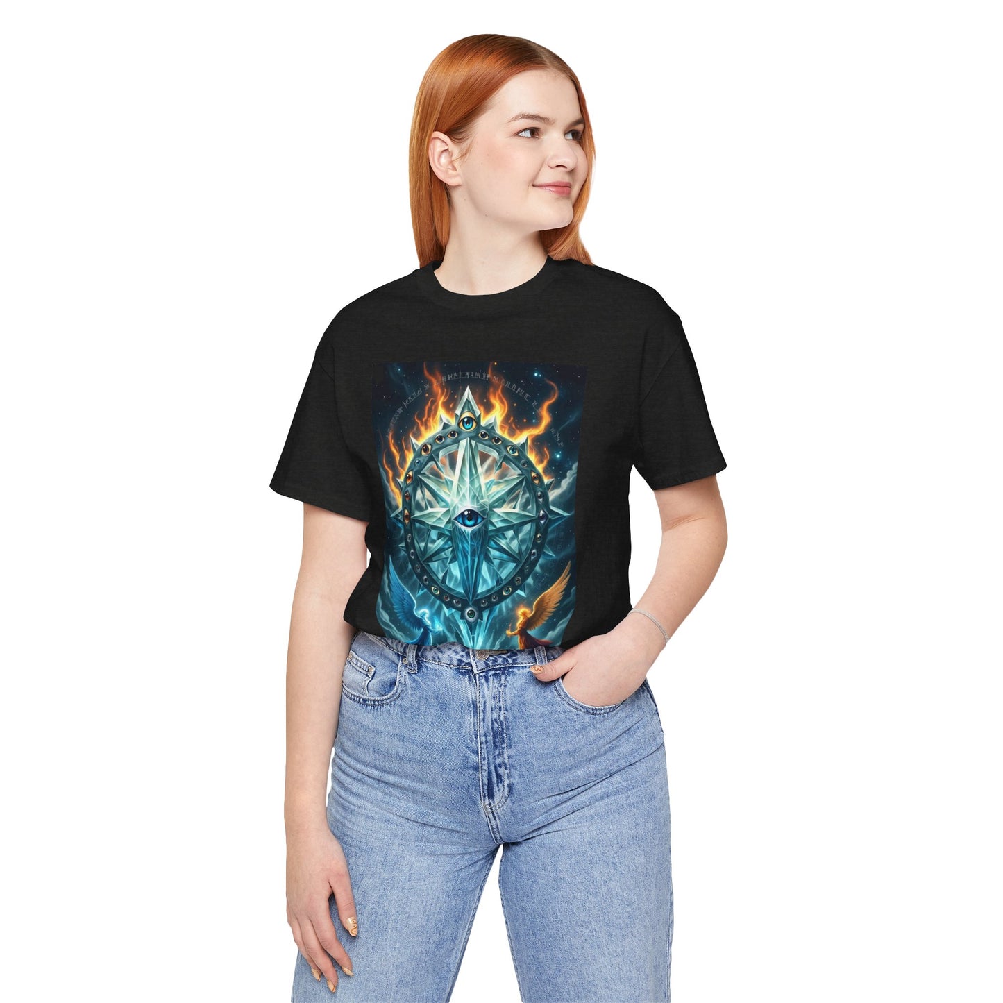 Mystical Compass Tee, Unisex Short Sleeve T-Shirt, Adventure Shirt, Boho Style Tee, Gift for Explorers, Casual Wear