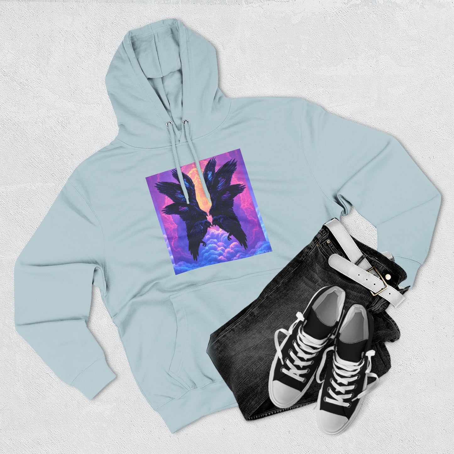 Ravens Ravens Ravens-Panel Fleece Hoodie, Cozy Hooded Sweatshirt, Unique Graphic Sweatshirt, Gift for Art Lovers, Casual Wear