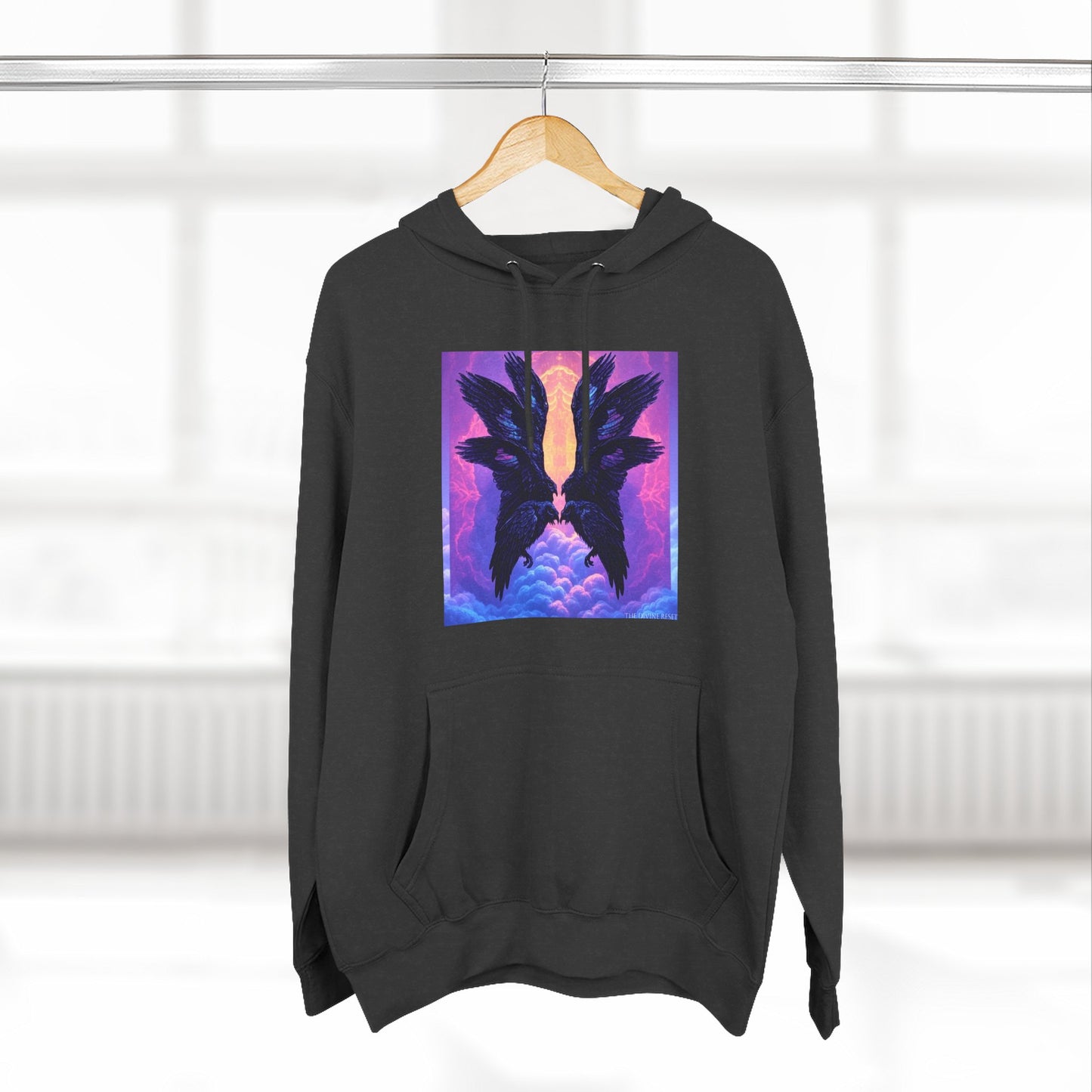 Ravens Ravens Ravens-Panel Fleece Hoodie, Cozy Hooded Sweatshirt, Unique Graphic Sweatshirt, Gift for Art Lovers, Casual Wear