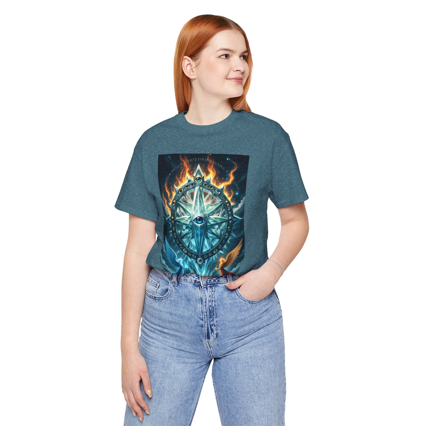 Mystical Compass Tee, Unisex Short Sleeve T-Shirt, Adventure Shirt, Boho Style Tee, Gift for Explorers, Casual Wear