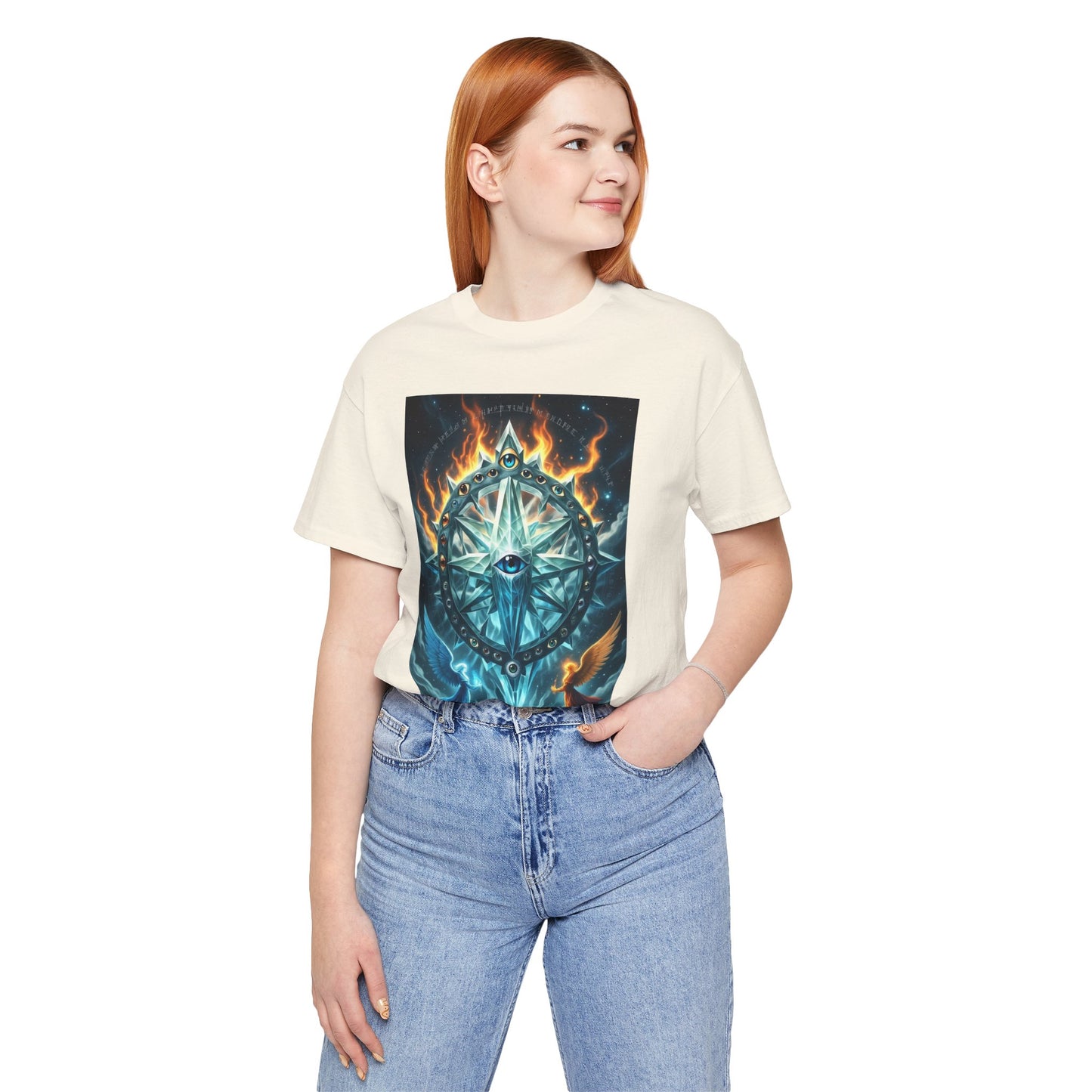 Mystical Compass Tee, Unisex Short Sleeve T-Shirt, Adventure Shirt, Boho Style Tee, Gift for Explorers, Casual Wear