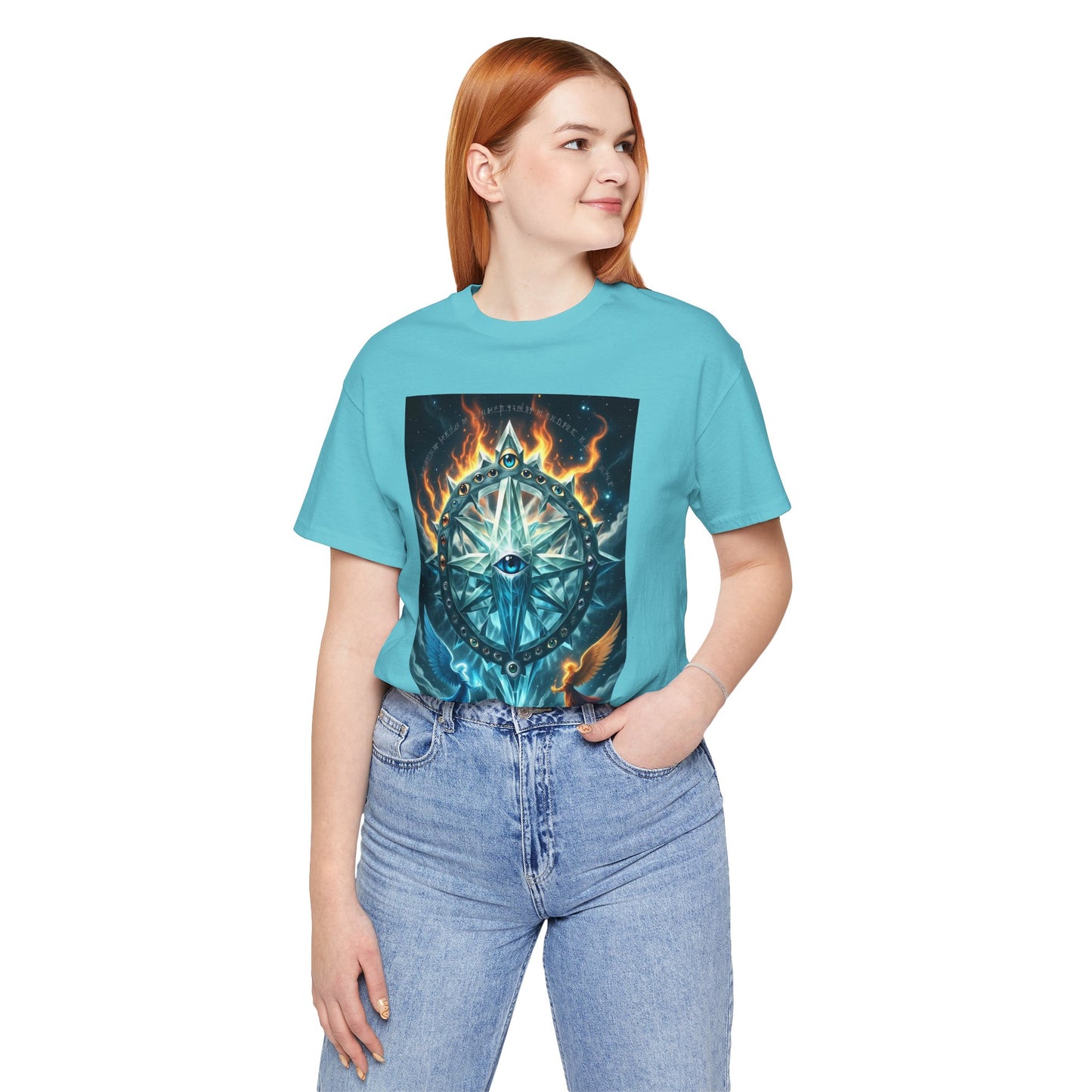 Mystical Compass Tee, Unisex Short Sleeve T-Shirt, Adventure Shirt, Boho Style Tee, Gift for Explorers, Casual Wear