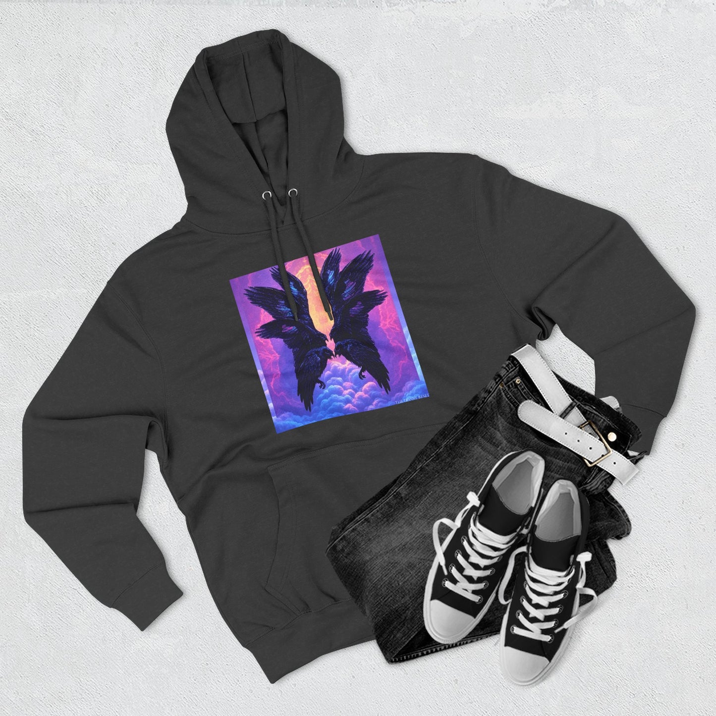 Ravens Ravens Ravens-Panel Fleece Hoodie, Cozy Hooded Sweatshirt, Unique Graphic Sweatshirt, Gift for Art Lovers, Casual Wear
