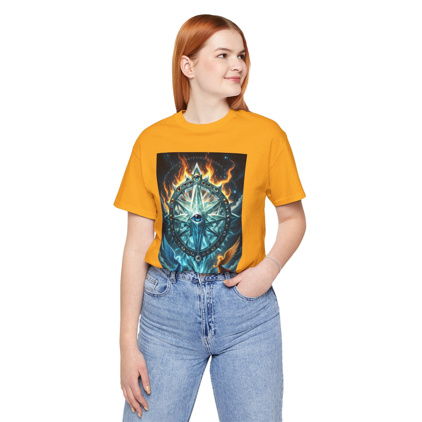 Mystical Compass Tee, Unisex Short Sleeve T-Shirt, Adventure Shirt, Boho Style Tee, Gift for Explorers, Casual Wear