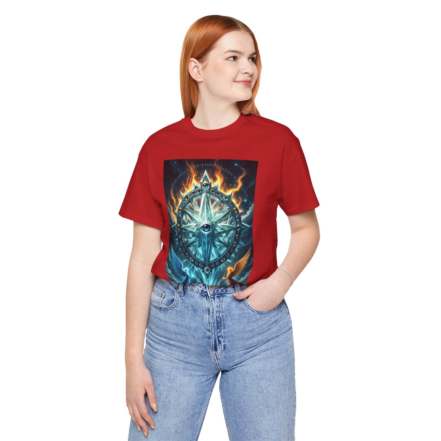 Mystical Compass Tee, Unisex Short Sleeve T-Shirt, Adventure Shirt, Boho Style Tee, Gift for Explorers, Casual Wear