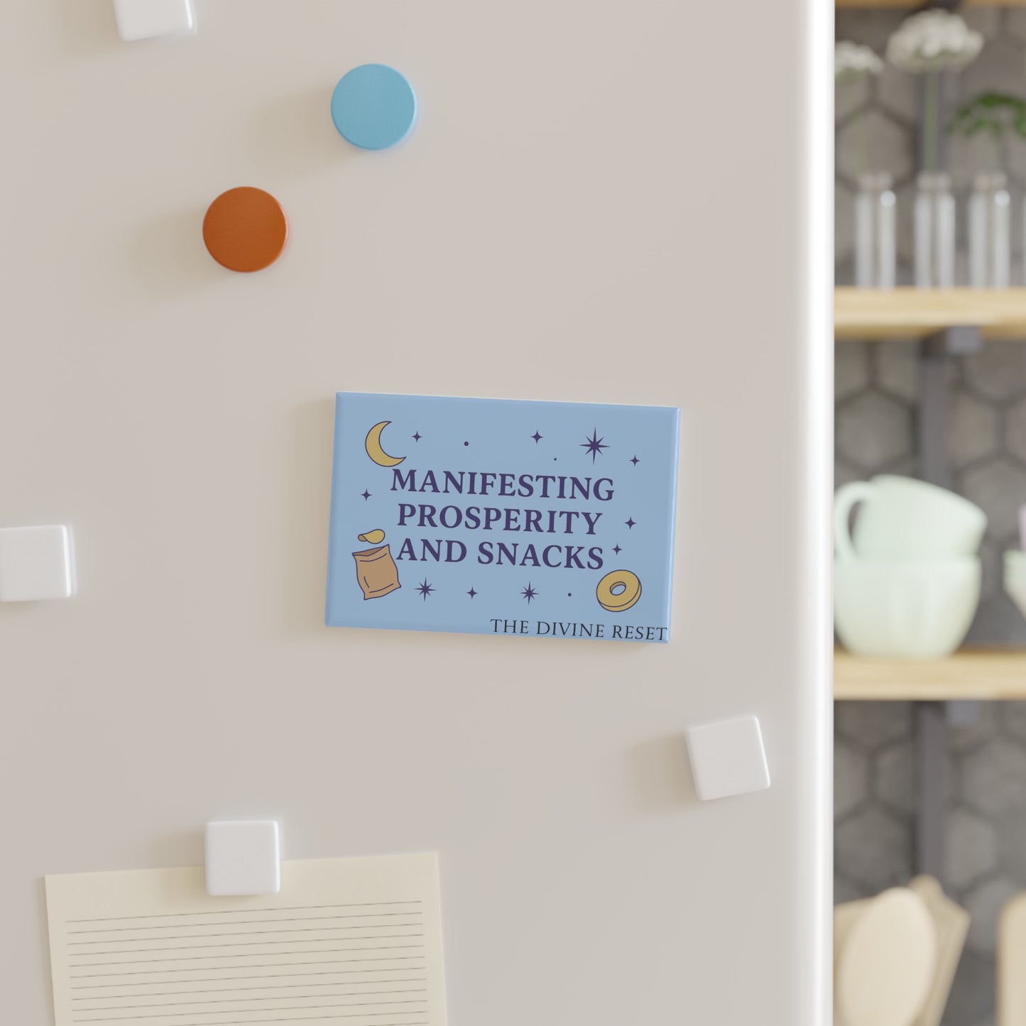 Manifesting Prosperity Button Magnet - Ideal for Home Decor, Gifts, Kitchen, Office, Spiritual Practice, Motivational