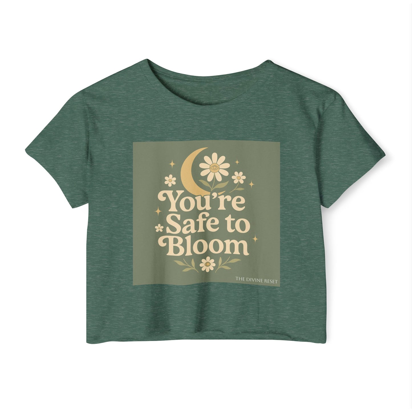 Safe to Bloom Women's Festival Crop Top, Boho Crop Tee, Summer Top, Festival Wear, Inspirational Shirt, Gift for Her