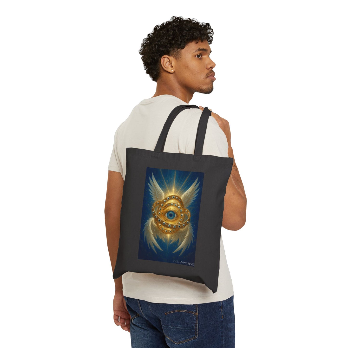 Thrones Biblical Angel Canvas Tote Bag - Spiritual Design for Everyday Use