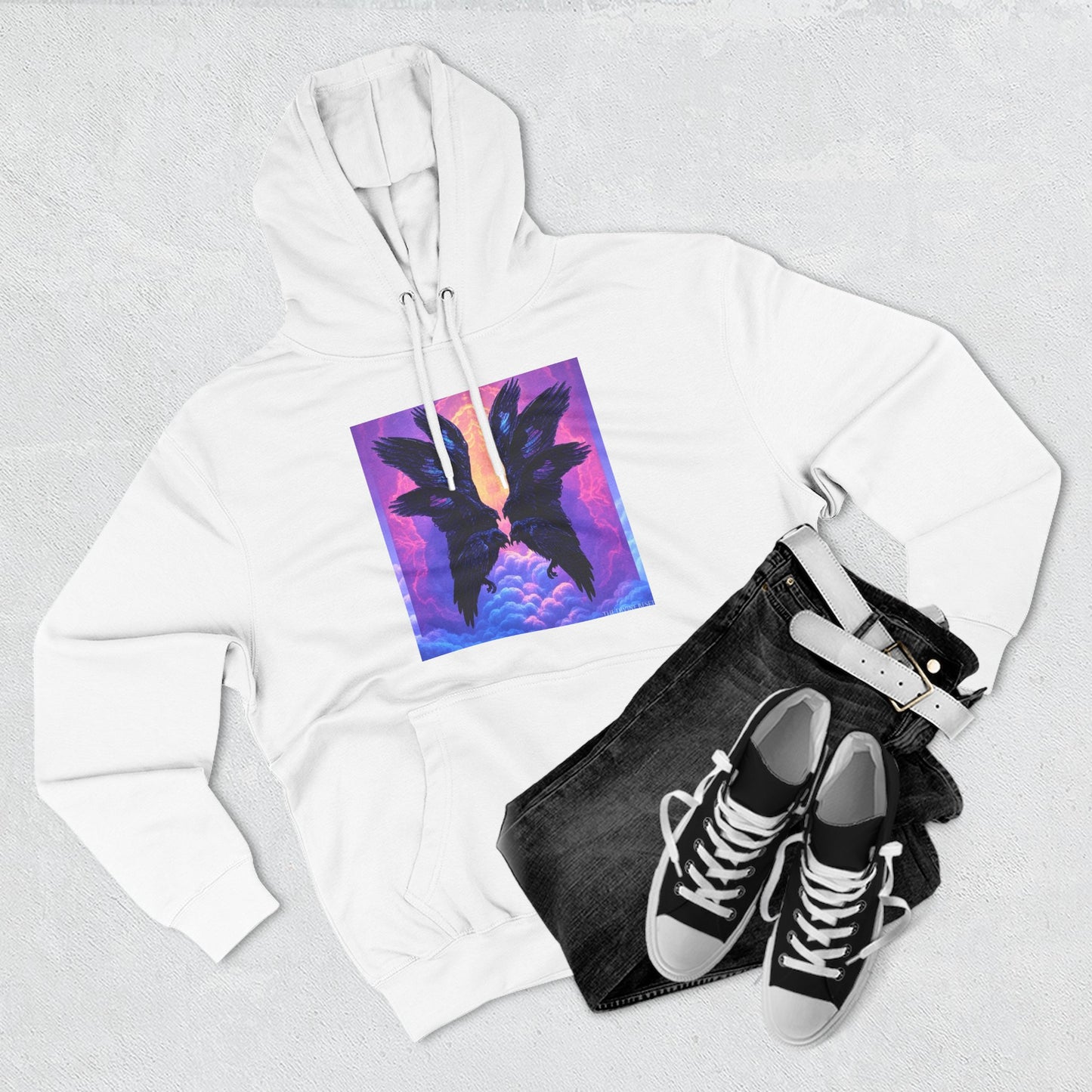 Ravens Ravens Ravens-Panel Fleece Hoodie, Cozy Hooded Sweatshirt, Unique Graphic Sweatshirt, Gift for Art Lovers, Casual Wear