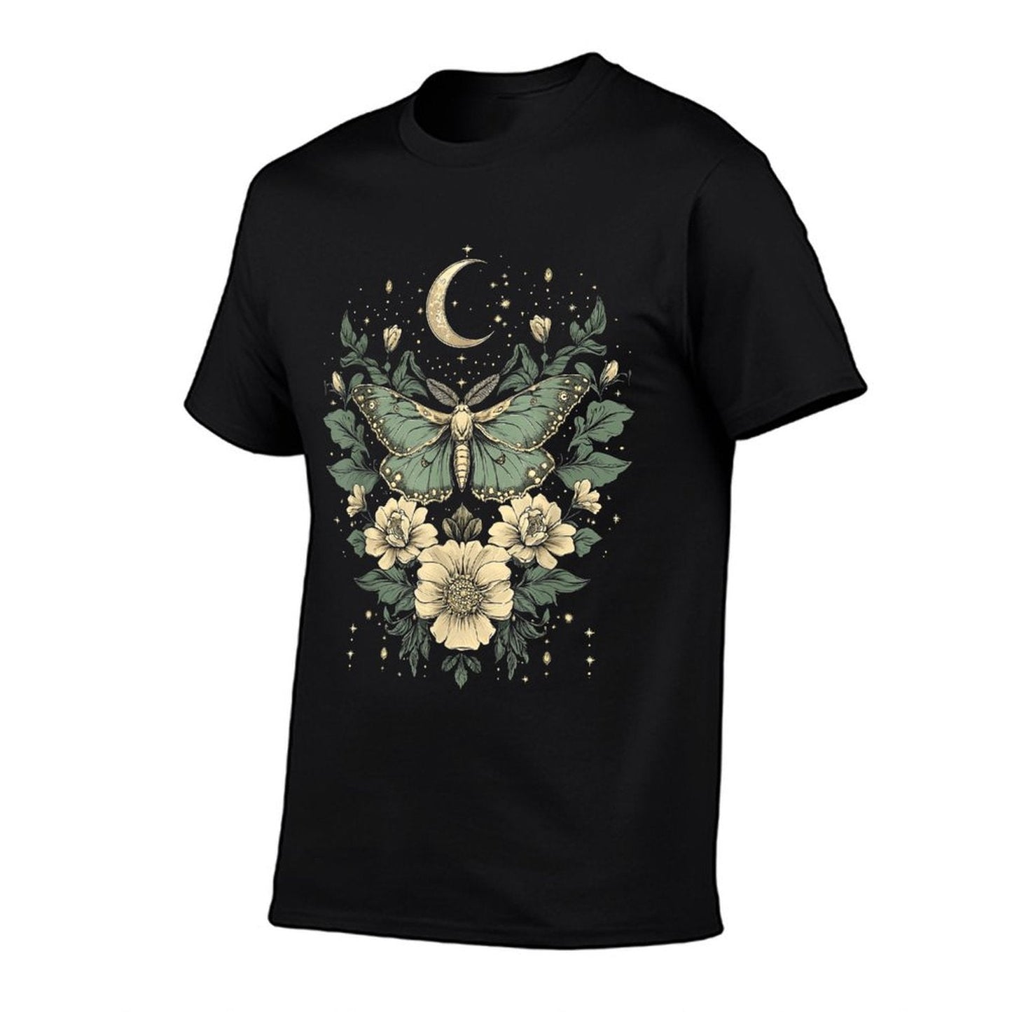 Goblincore Moth And Butterfly Moonphases Flowers Cottagecore  Lightweight T-Shirt