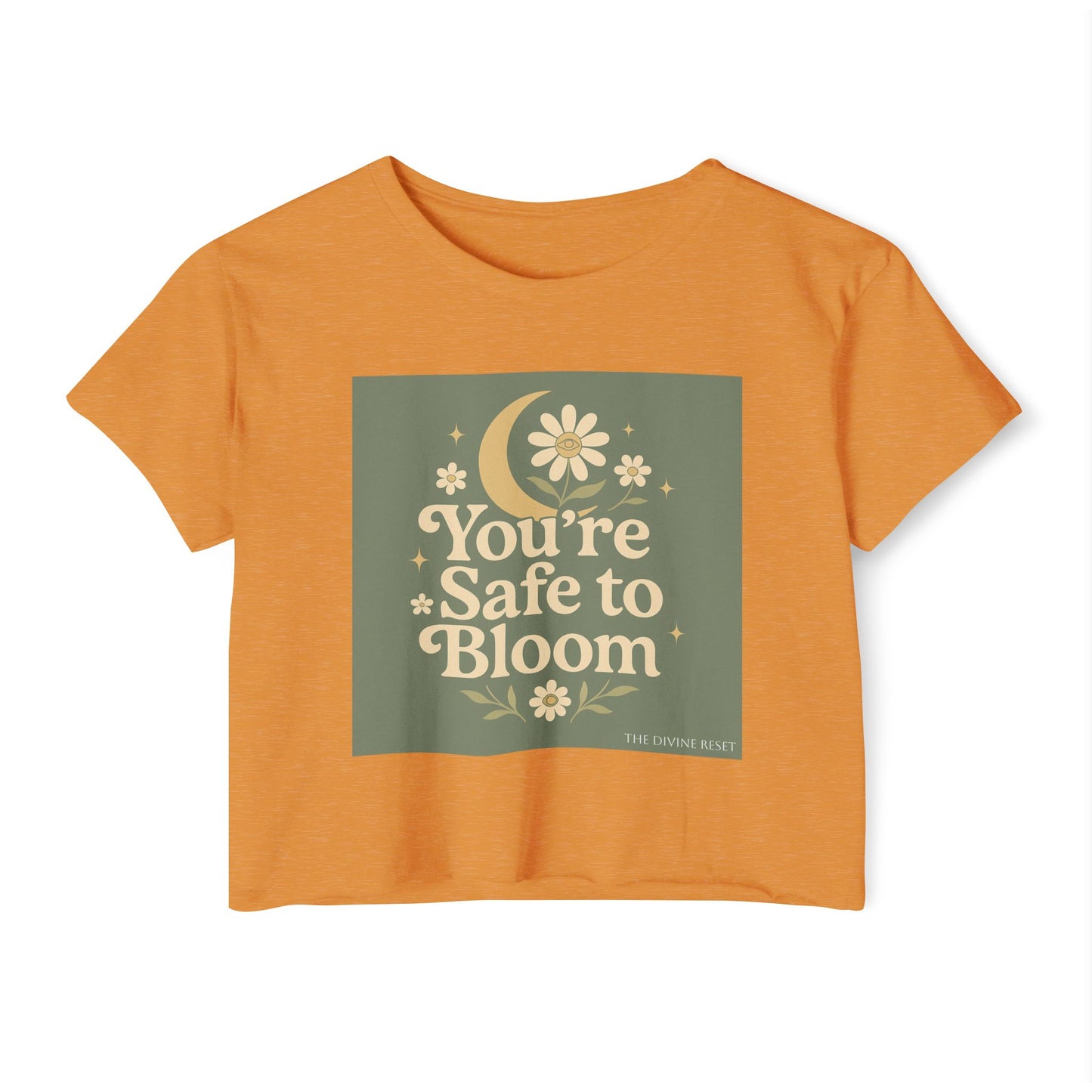 Safe to Bloom Women's Festival Crop Top, Boho Crop Tee, Summer Top, Festival Wear, Inspirational Shirt, Gift for Her