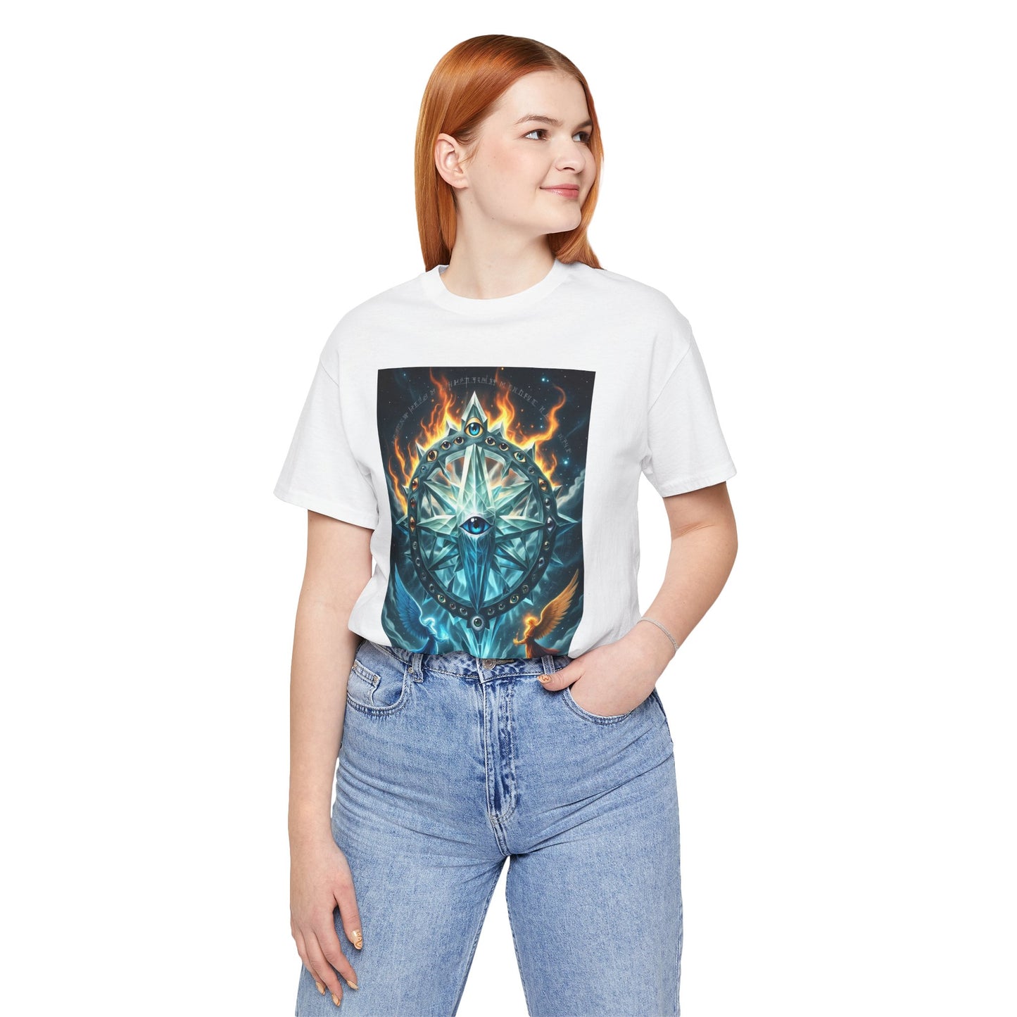 Mystical Compass Tee, Unisex Short Sleeve T-Shirt, Adventure Shirt, Boho Style Tee, Gift for Explorers, Casual Wear