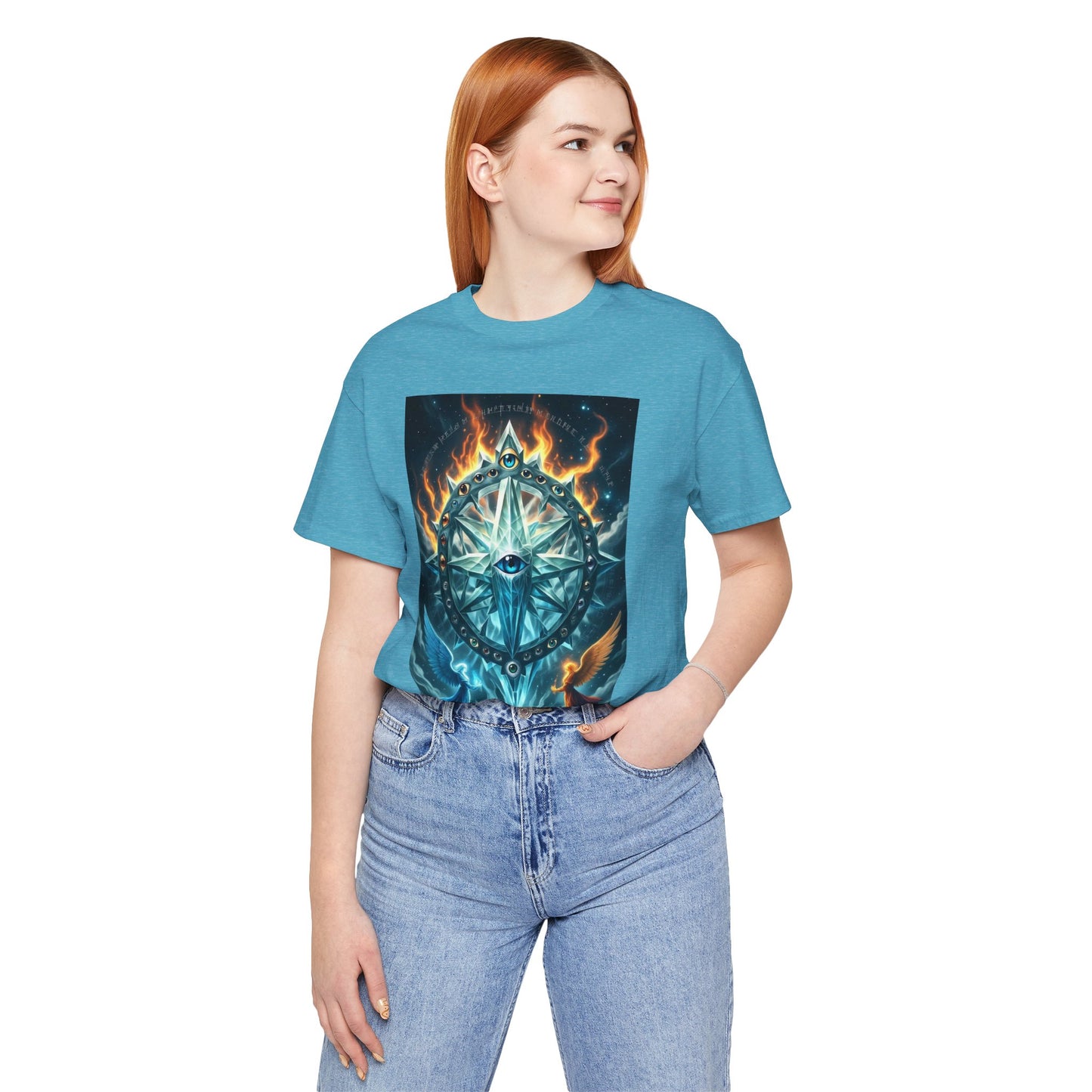 Mystical Compass Tee, Unisex Short Sleeve T-Shirt, Adventure Shirt, Boho Style Tee, Gift for Explorers, Casual Wear