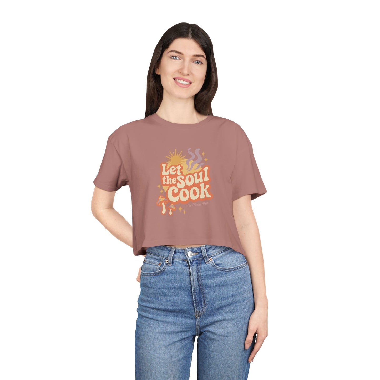 Soulful Cooking Women's Crop Tee, Inspirational Cooking Shirt, Stylish Foodie Top, Gift for Home Chefs, Summer Fashion T-Shirt