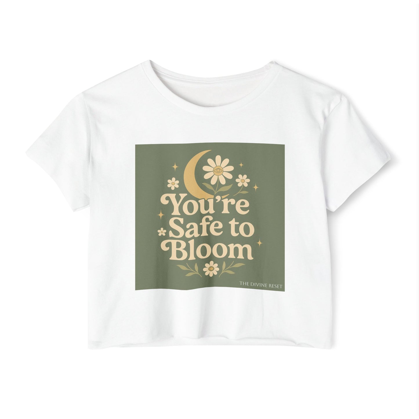 Safe to Bloom Women's Festival Crop Top, Boho Crop Tee, Summer Top, Festival Wear, Inspirational Shirt, Gift for Her