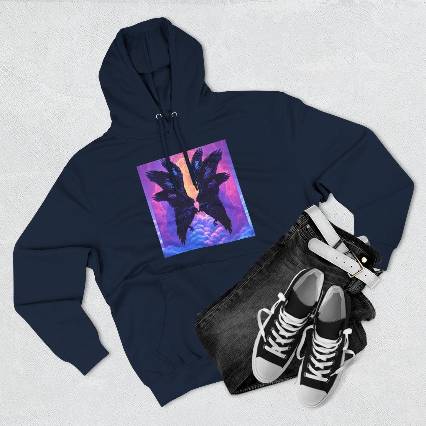 Ravens Ravens Ravens-Panel Fleece Hoodie, Cozy Hooded Sweatshirt, Unique Graphic Sweatshirt, Gift for Art Lovers, Casual Wear