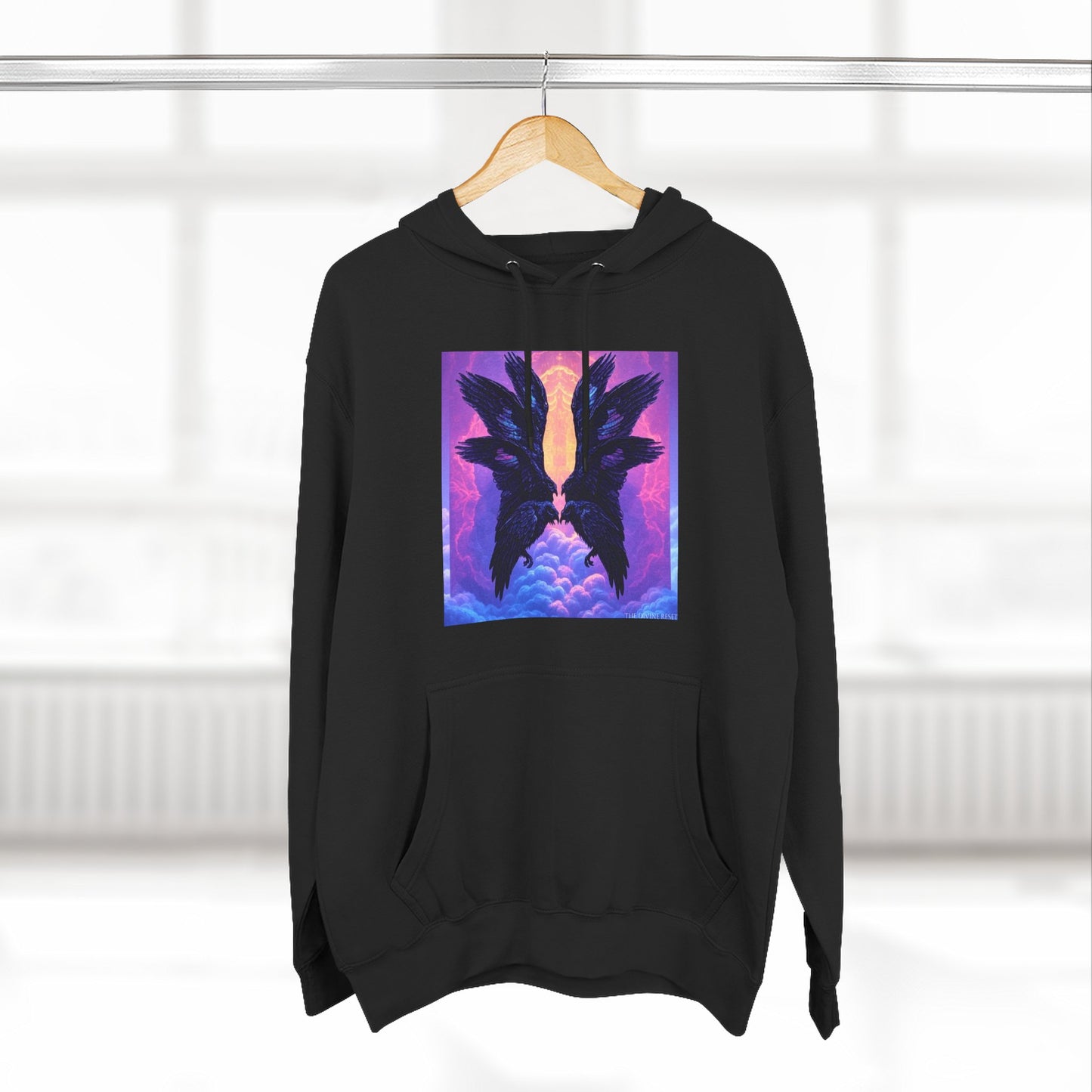 Ravens Ravens Ravens-Panel Fleece Hoodie, Cozy Hooded Sweatshirt, Unique Graphic Sweatshirt, Gift for Art Lovers, Casual Wear