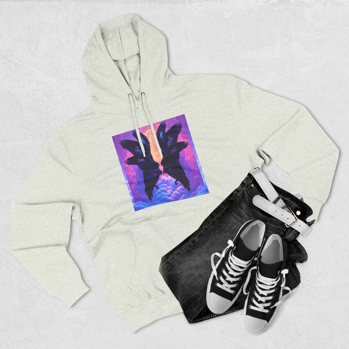 Ravens Ravens Ravens-Panel Fleece Hoodie, Cozy Hooded Sweatshirt, Unique Graphic Sweatshirt, Gift for Art Lovers, Casual Wear