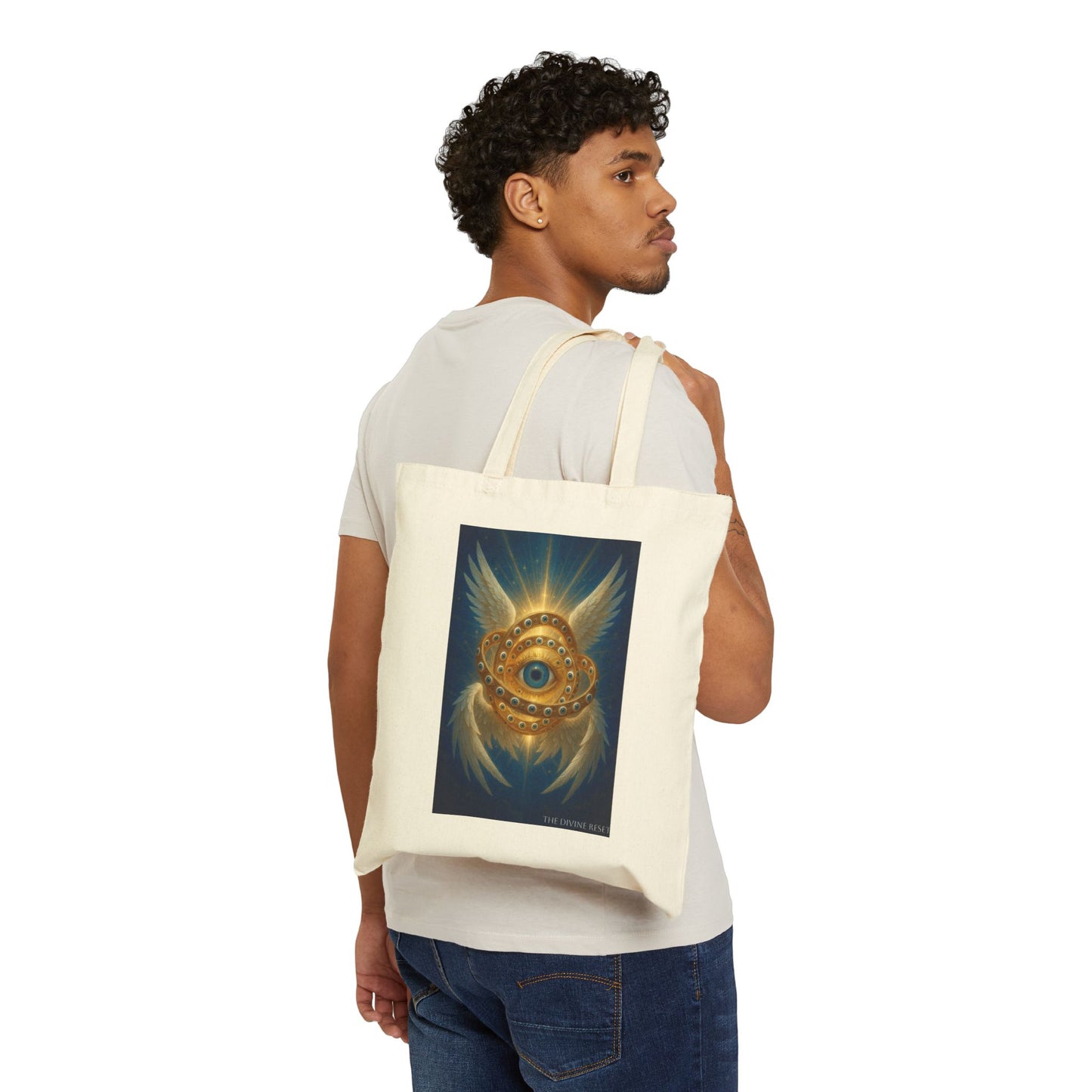 Thrones Biblical Angel Canvas Tote Bag - Spiritual Design for Everyday Use