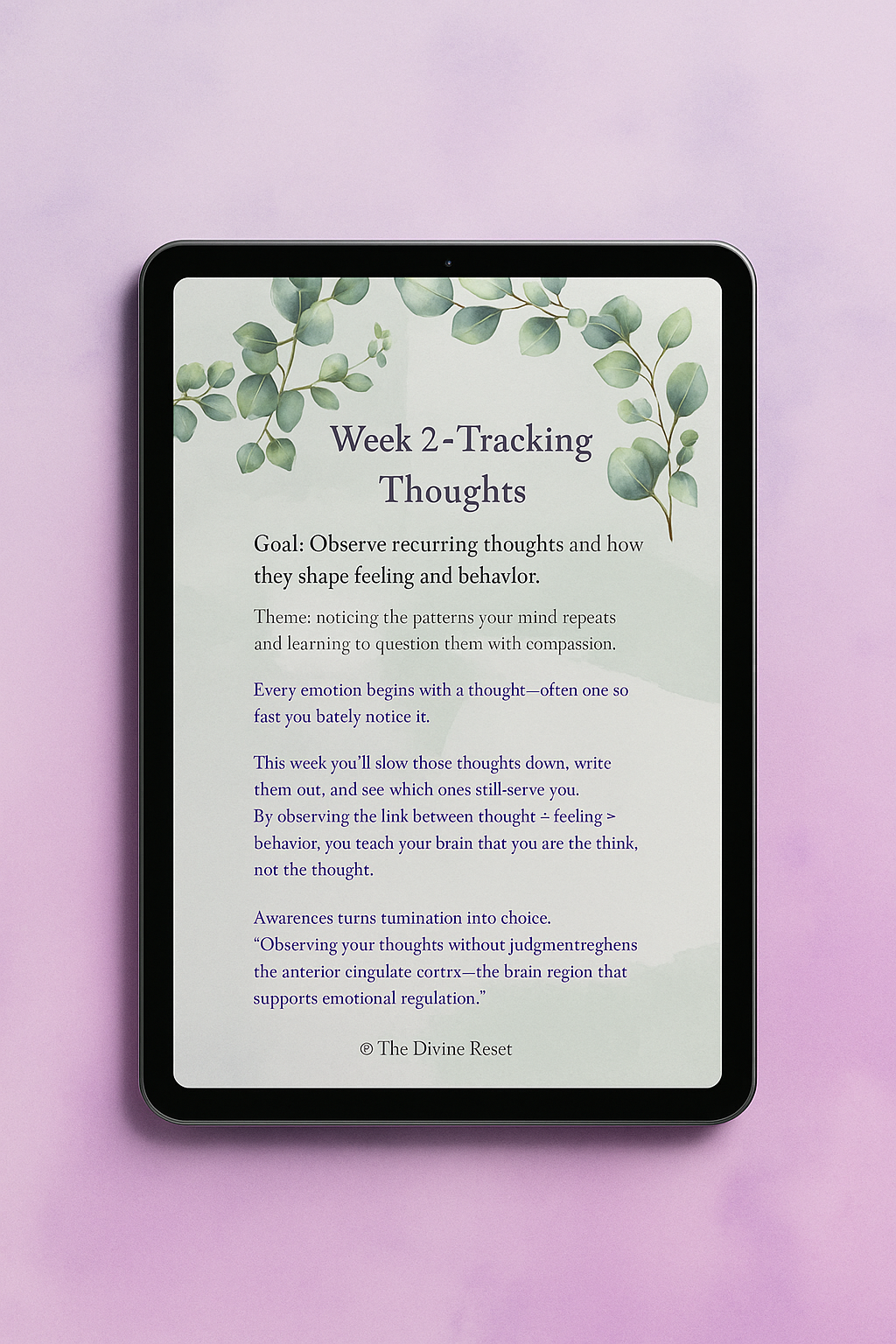 The Divine Reset™ 12-Week Healing & Reflection Journal (6×9 Digital Download)