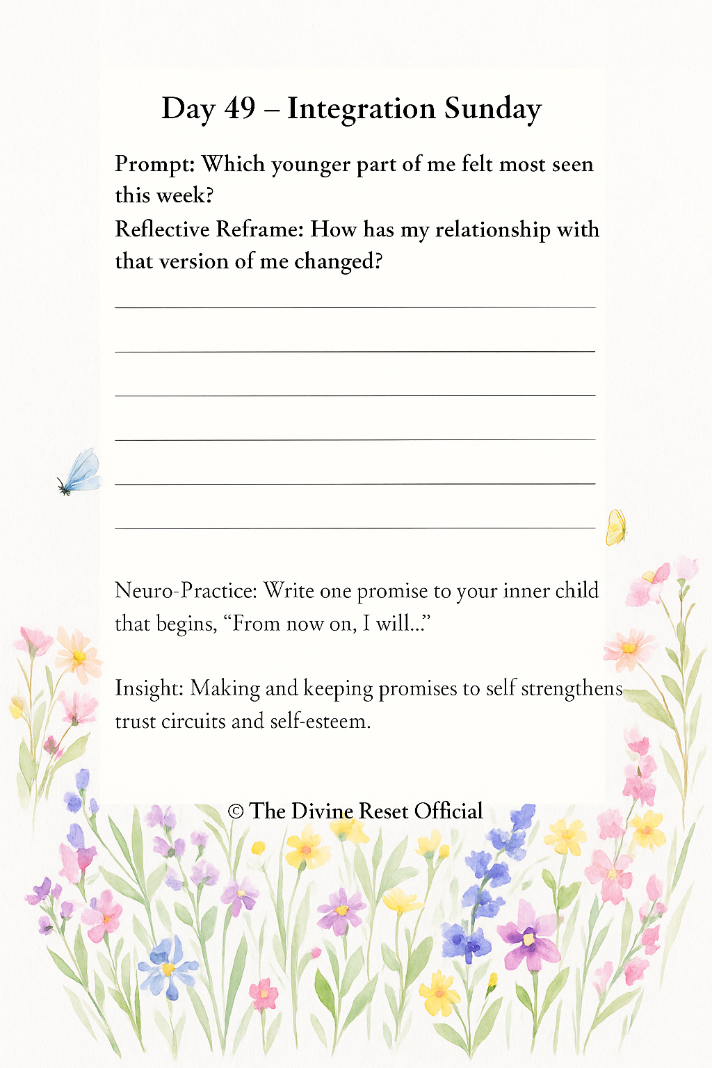 The Divine Reset™ 12-Week Healing & Reflection Journal (6×9 Digital Download)